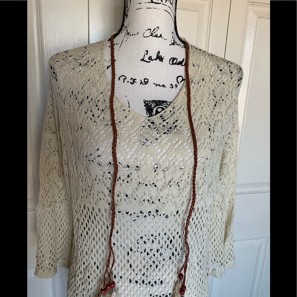 Anthropologie En Creme crochet coverup